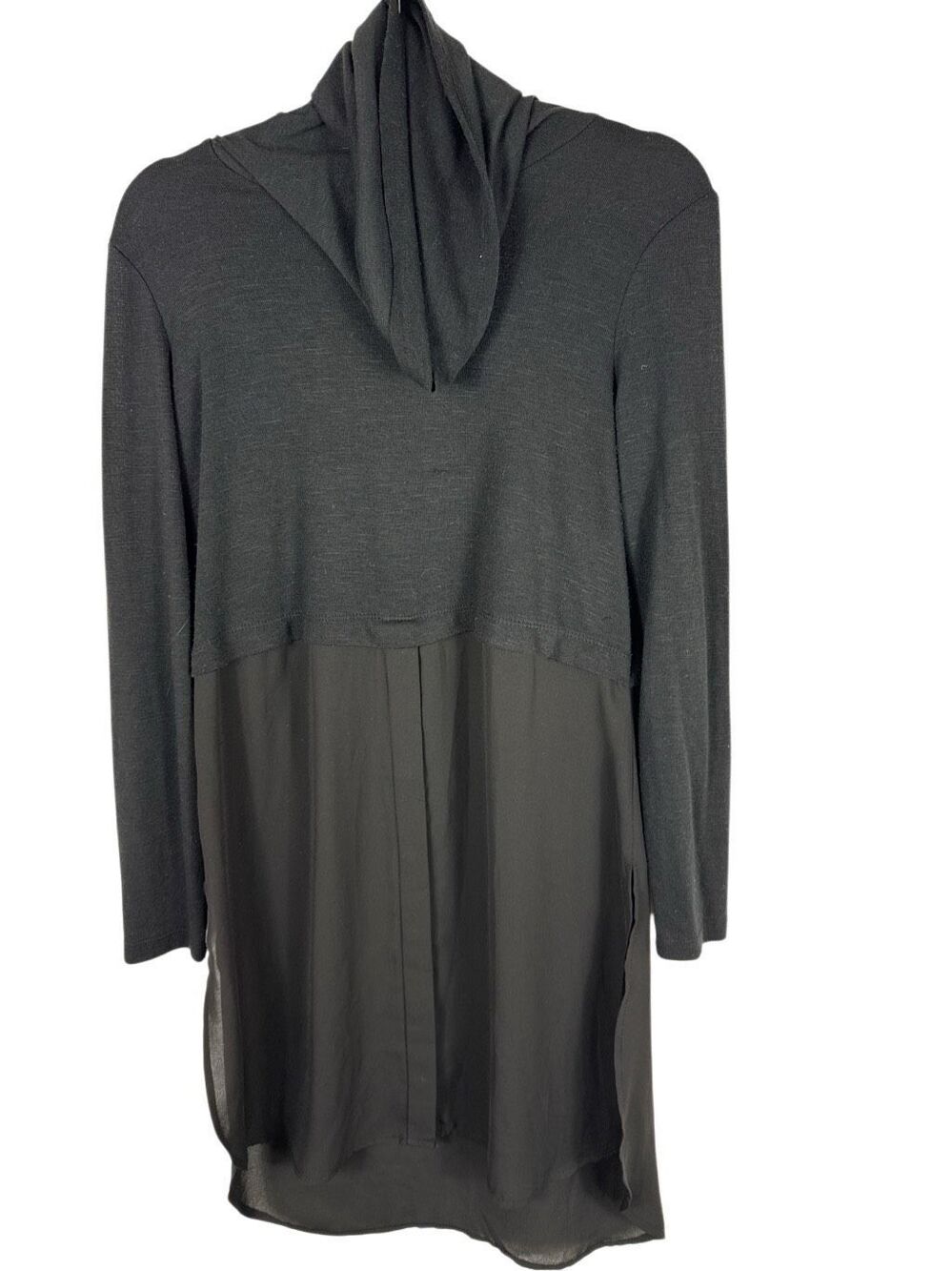 Fever Black Turtle Neck Tunic with Sheer Bottom- Size S